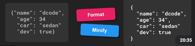 JSON Compressor or minify tool helps one to minify the JSON Data and decrease its size. 